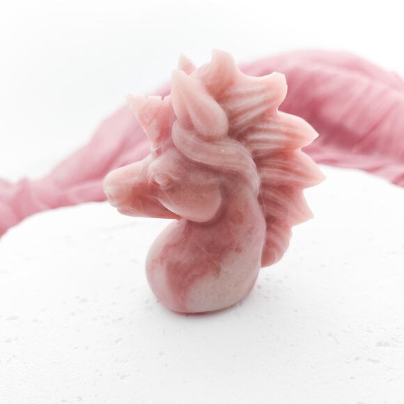 Pink Opal Unicorn Crystal Carving - Picture 7 of 8